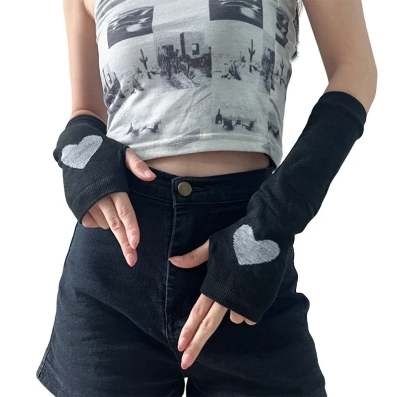 2000s Arm Sleeves for Theme Party Subcultures Knitted Arm Gloves Nightclub Mittens JKStyle Girl Gloves Party Supply Wholesale