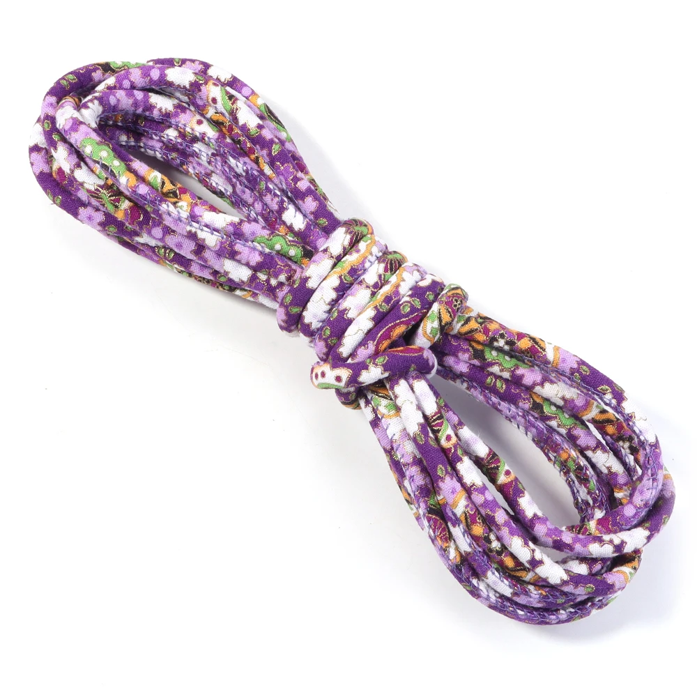 Cordon rond en coton de 6mm, 5 mètres/lot, corde de Style ethnique colorée faite à la main pour la f