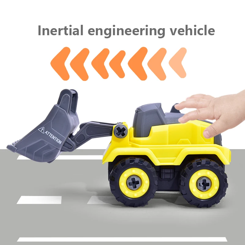 DIY Screw removal engineering car Excavator bulldozer transport car children\'s creative tools educational model toy gift