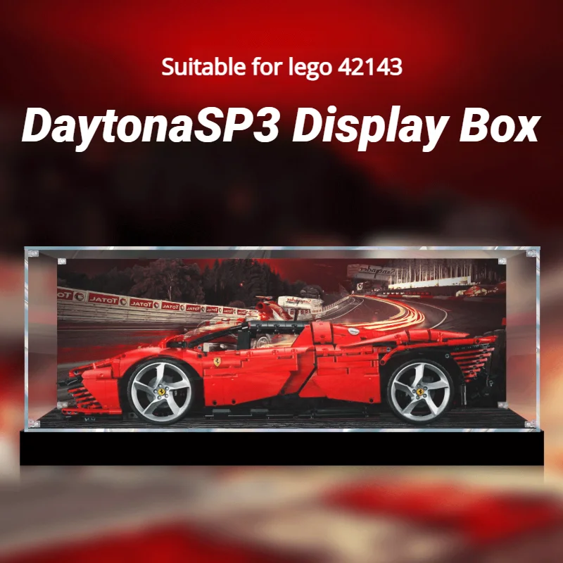 Acrylic Dustproof Display Box for lego 42143 FL DaytonaSP3 Racing Car Display Case Storage Box Organizer(Lego Set not Included)