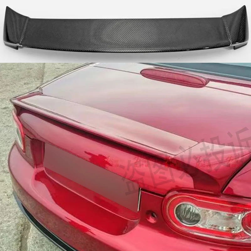 Para MX5 NC NCEC Roster Miata EPA 3 tipo alerón trasero diseño MC labio de ala de maletero de fibra brillante 2009-2015 (PRHT Soft Top Only)