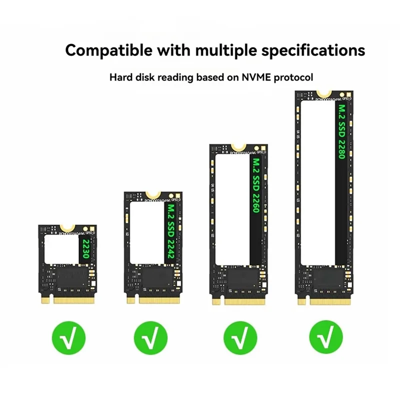 

USB 3.1 To M. 2 SSD Корпус для жесткого диска M. 2 Nvme SSD-корпуса, внешний диапазон 10 Гбит/с для 2230/2242/2260/2280 M. 2 Nvme SSD