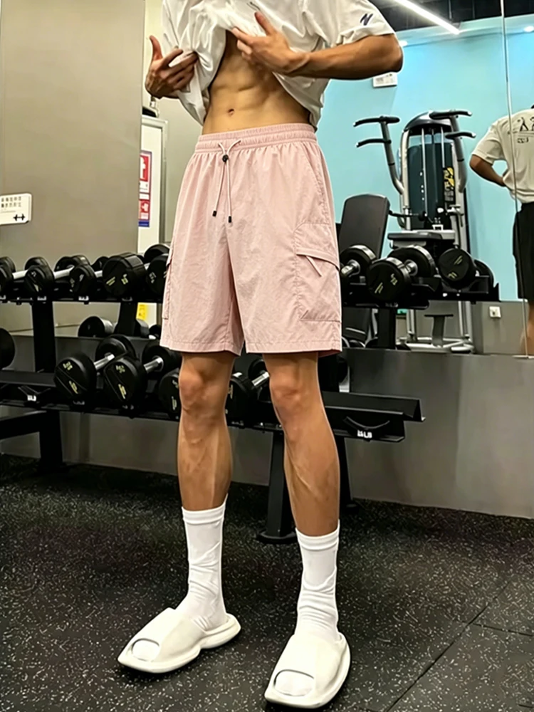 

American Style Quick Dry Workwear Shorts Men Summer Thin Ice Silk Five-Point Outdoor Wear Fitness Training Sports Mid-Pants