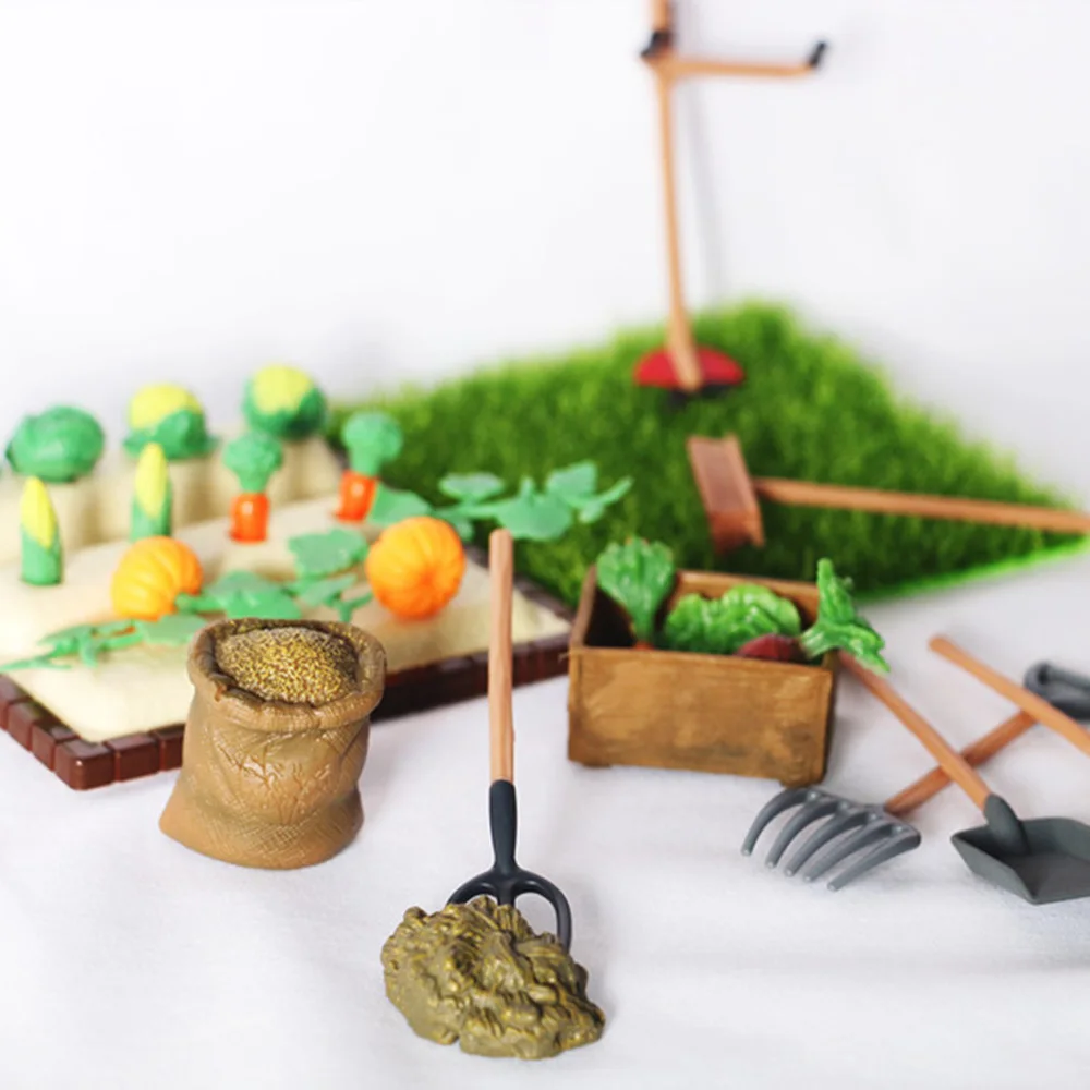 1 Set Miniature Outdoor Vegetable Farm Scale Model Dollhouse Farm Planting Tools Simulation Models Diy Home Decor