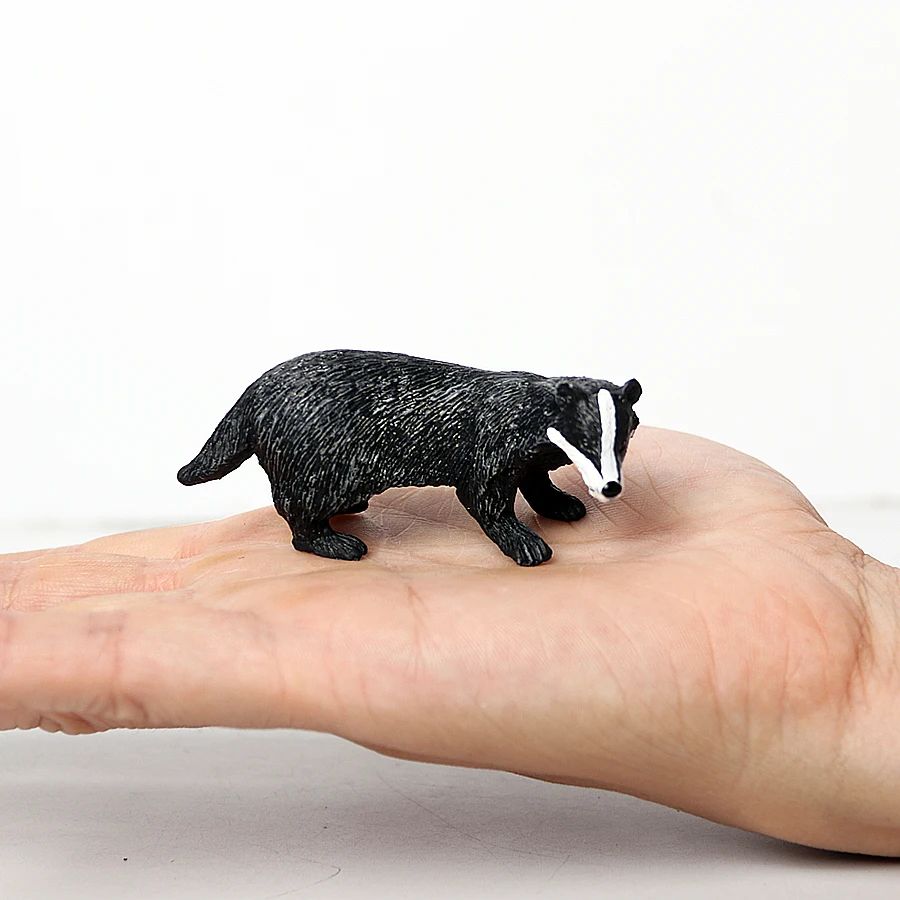 Realistic Forest  Animal Figures Raccoon,Badger,Anteater Bear model toys action figure Educational PVC toy figurine Gift For Kid