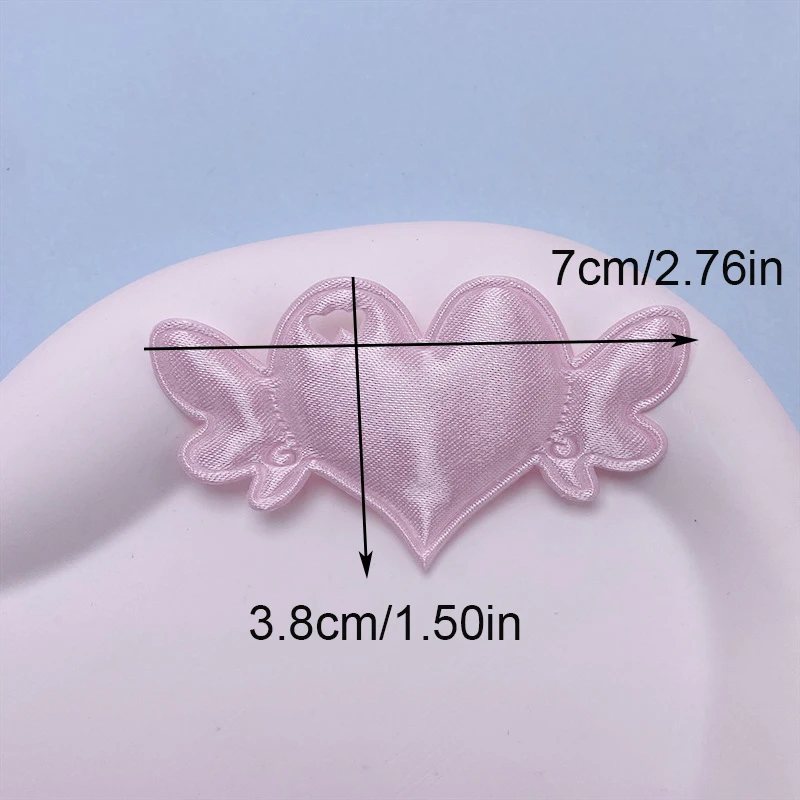 50 Stück 7*3,8CM Doppelseitige Herz-Engelsflügel-Applikationen für DIY Haarspangen-Zubehör, Kleidung, Kopfbedeckungen, Taschendekoration, Aufnäher – Detail 2