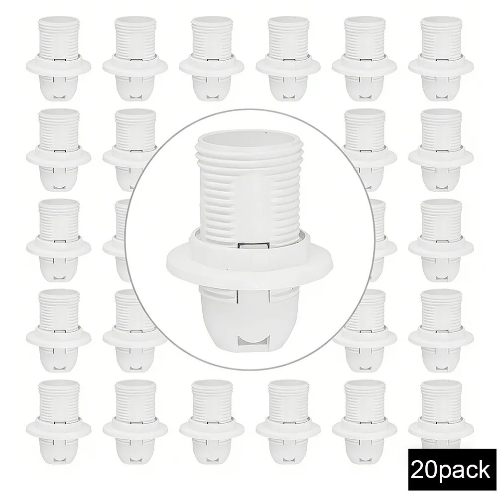 20 packs Full Tooth Lamp Holder E14 Lamp Socket with Fitting Adapter for Lampshade Wall Lamp Pendant Light Home Lighting Fixture
