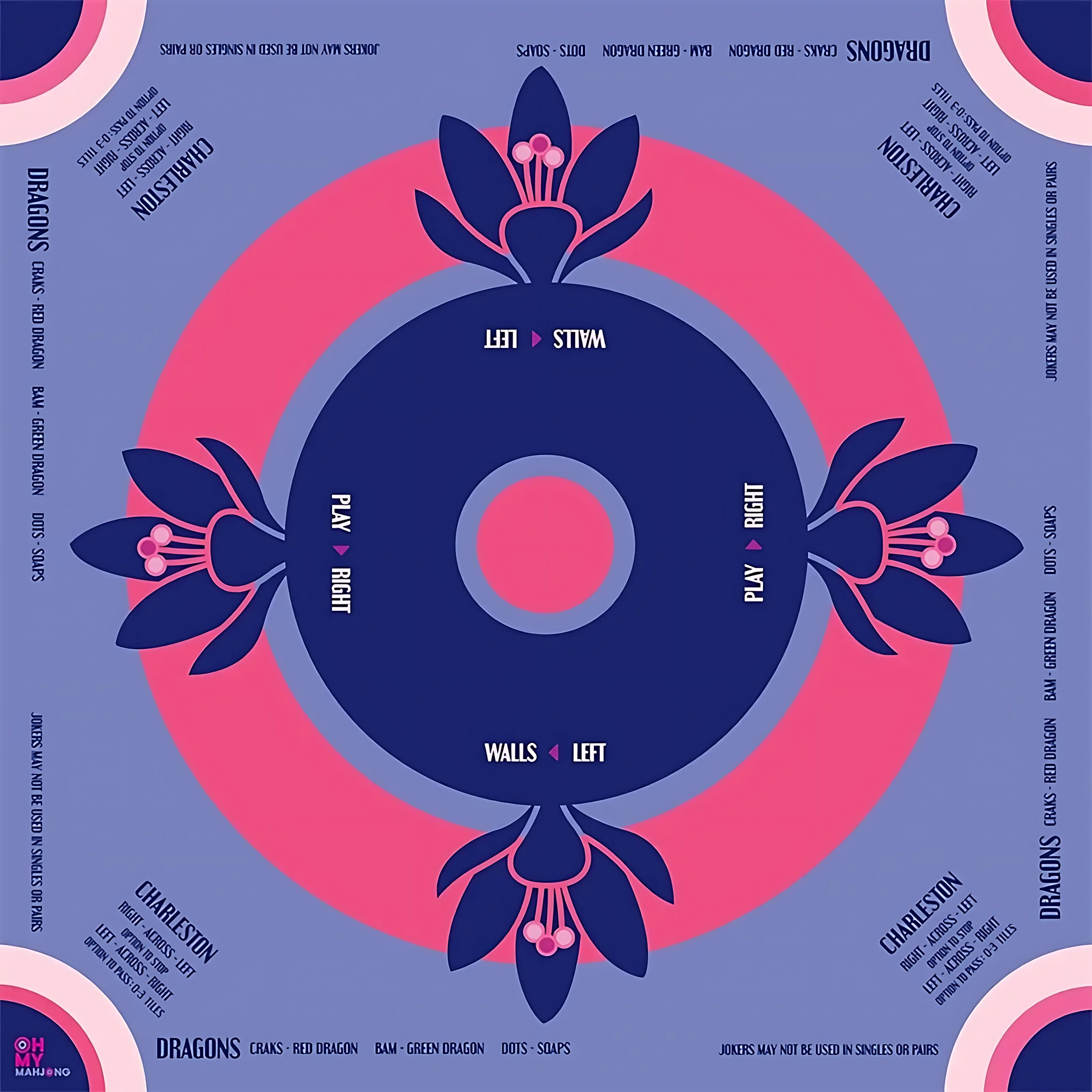 

80cm mahjong game rubber table mat creative design gathering multiplayer game mahjong table mat entertainment accessories