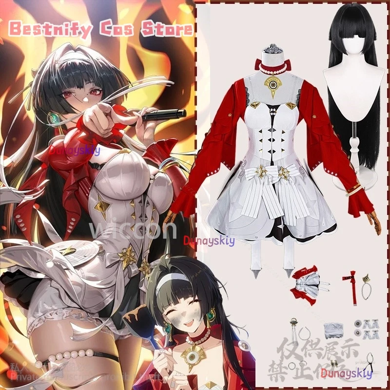 อะนิเมะเกมZenless Zone Zero ZZAstra Yao Idolเครื่องแต่งกายเสื้อแดงชุดLolitaวิกผมสําหรับหญิงฮาโลวีนคอสเพลย์