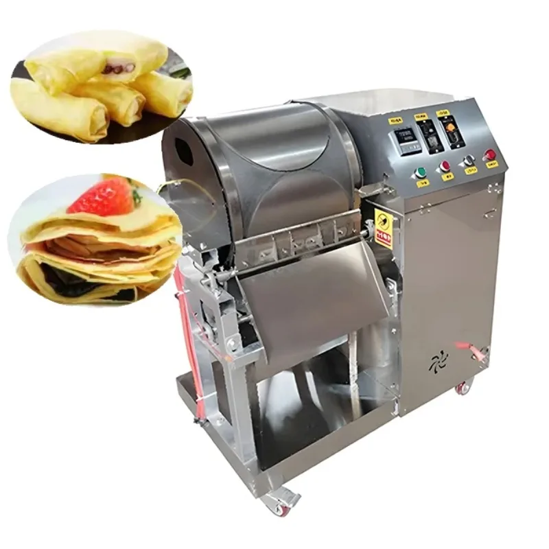 Spring Roll Crepes Production Line Crepe Samosa Sheet Pancake Machine Roti Injira Maker Automatische Lumpia Wrapper Machine