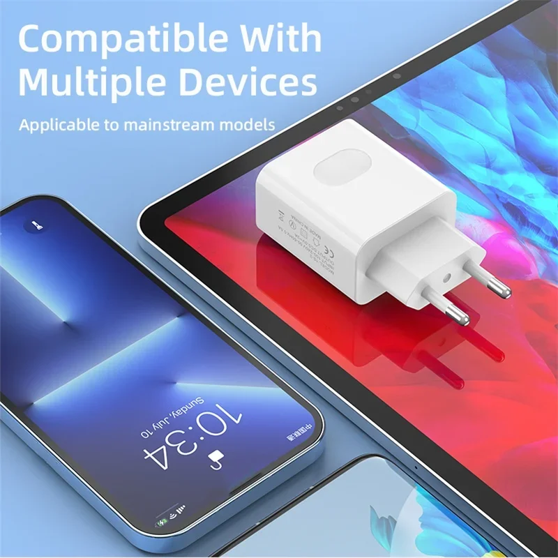 شاحن USB شحن سريع حقيقي 3A عالي السرعة شحن سريع للهاتف المحمول محول الحائط هاتف محمول لهواوي S24 Xiaomi 14 15