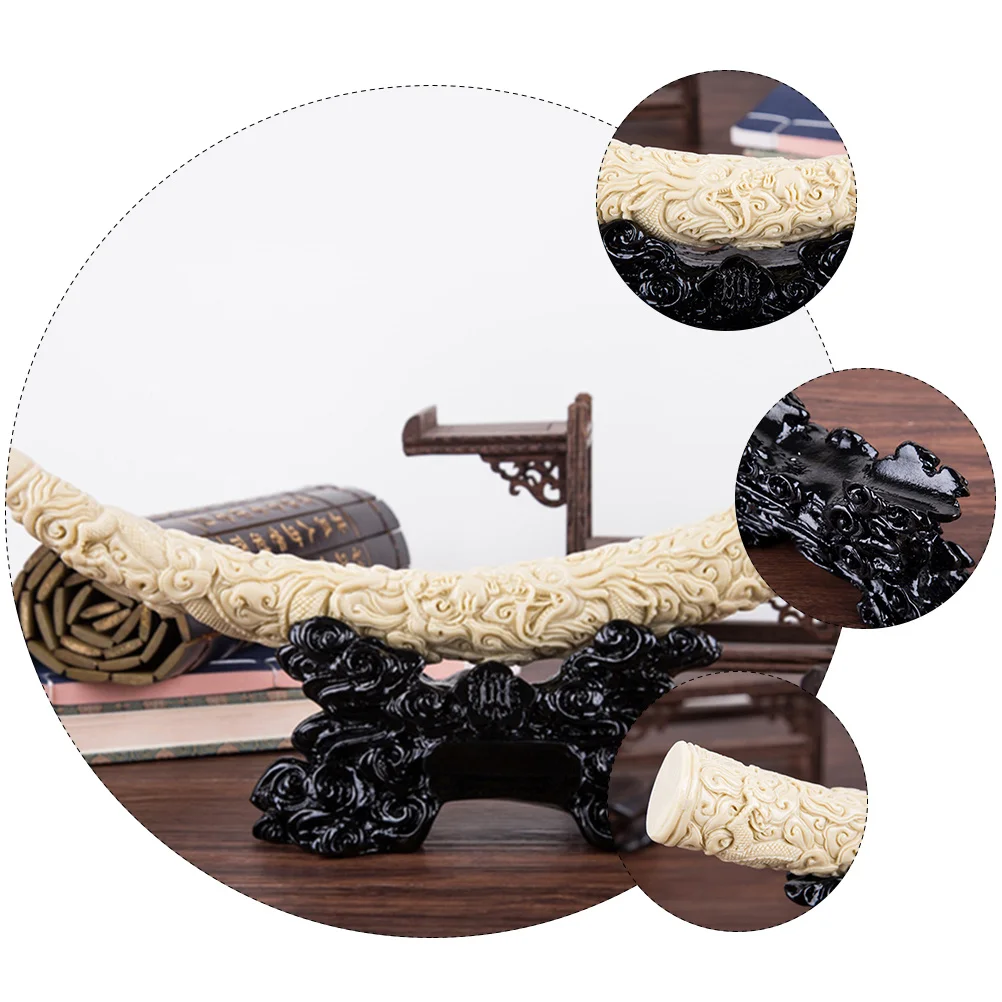 

1Pcs Resin Ivory Decoration Imitation Elephant Tooth Craft Natural Desk Car Ornament Fine Detail Gift