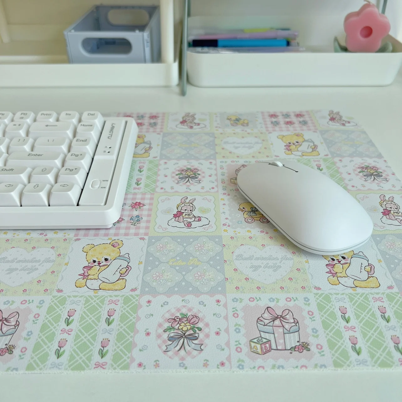 لطيف فتاة كبيرة الحجم ماوس الوسادة بولي Leather الجلود مقاوم للماء المضادة للانزلاق طالب عنبر الجدول حصيرة مكتب تعلم لوحة المفاتيح الكمبيوتر #4