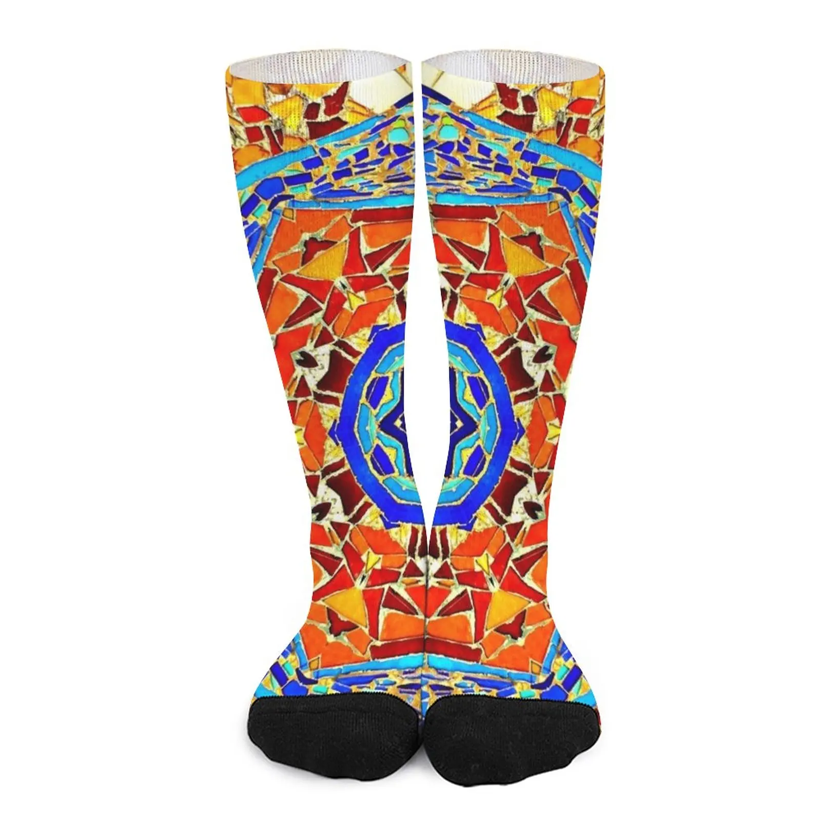 

colorful Kaleidoscope mosaic Spanish style Socks hiking socks funny gym socks