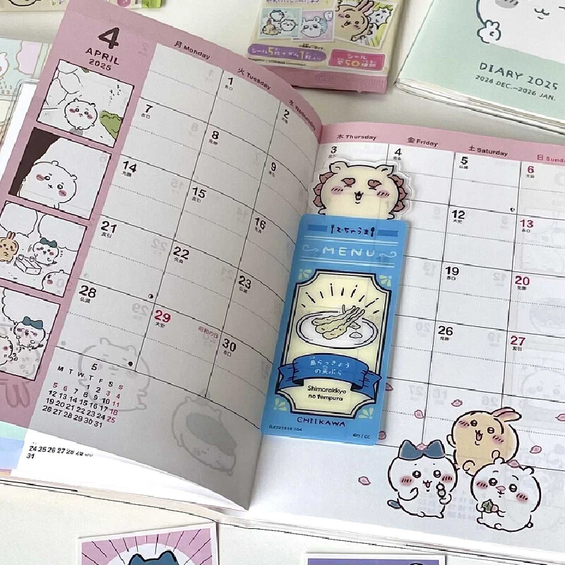 2025 New Cute Cartoon Anime Peripheral Doll B6 Schedule Book Color Inner Page Creative High Beauty Student Learning Notebook Gif