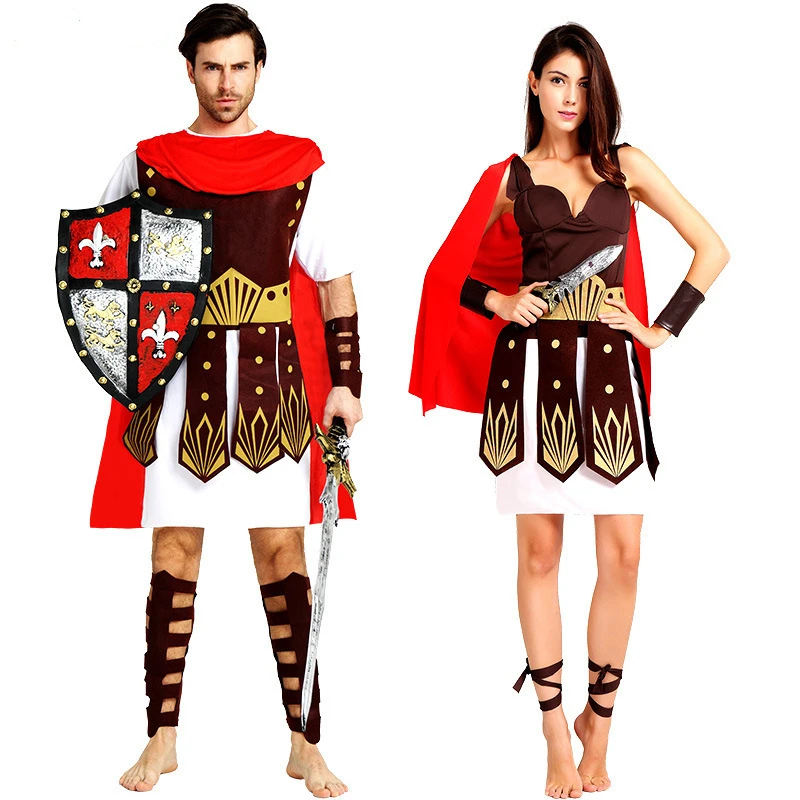 Middeleeuwse Romeinse Ridder Spartaanse Krijger Cosplay Voor Mannen Vrouwen Kinderen Halloween Kostuums Carnaval Europese Gladiatoren Soldaat Mantel