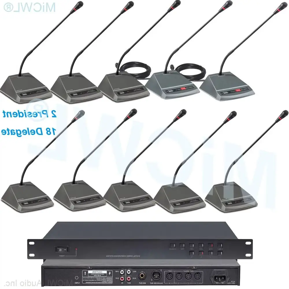 

MICWL 20 Table Gooseneck Microphone Conference Microphone Meeting Room System 2 President 18 Delegate A350M-A04