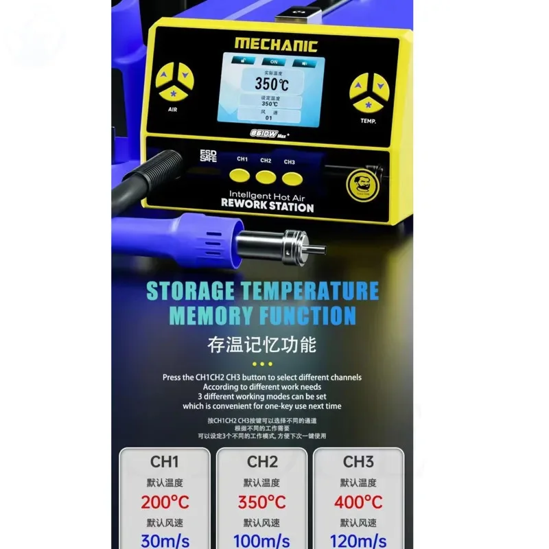 Monteur 861dw Max + Loodvrij Warmtepistool Digitaal Bga-Soldeerstation Voor Reparatie Van Telefoonpcb