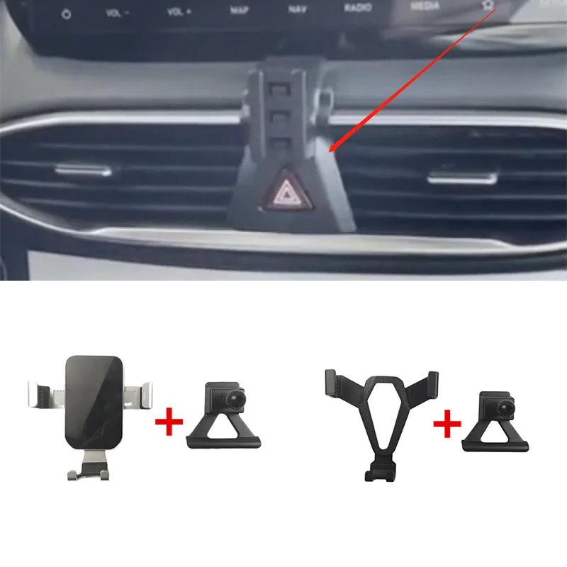 1Lot ABS Material For 2019-2023 Hyundai Santa Fe MK4 Gravity Linkage Special Car Phone Holder Bracket Stand Mobile Support
