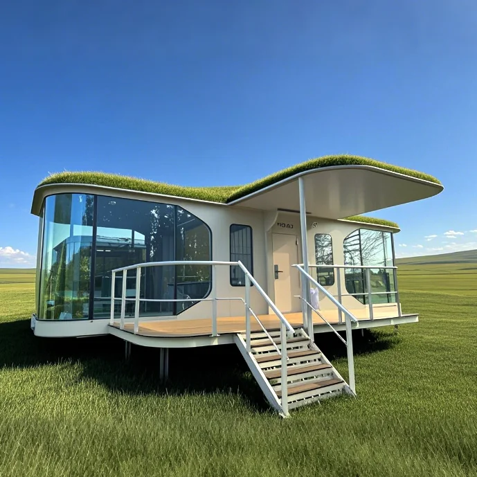 Capsula spaziale prefabbricata per casa Capsula spaziale vivente personalizzata con camere da letto Cucina Bagno per uso ufficio villa hotel