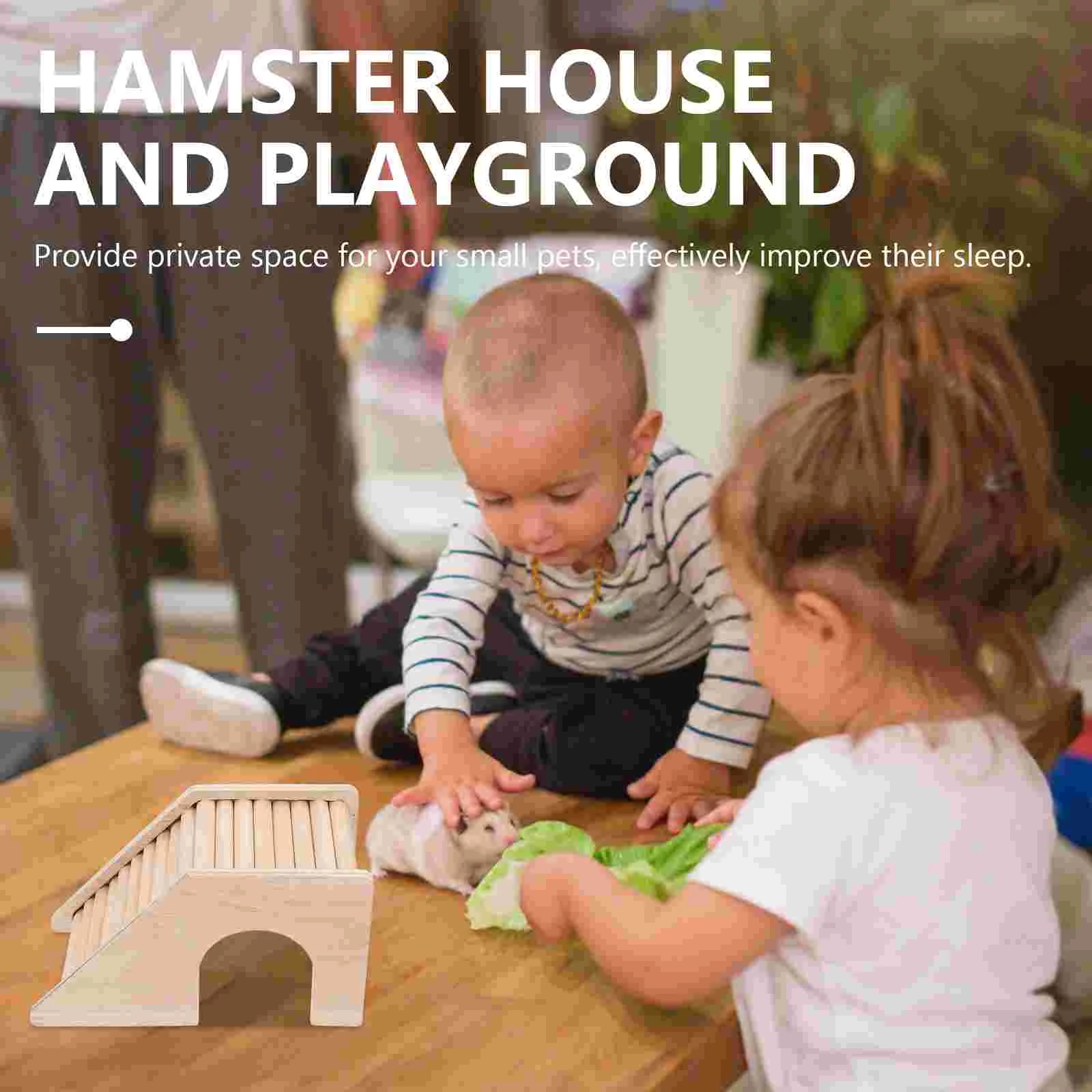 Hamster Climbing Ladder Wooden Pet Nest Concealed House Chinchilla Stair Hideaway Toy