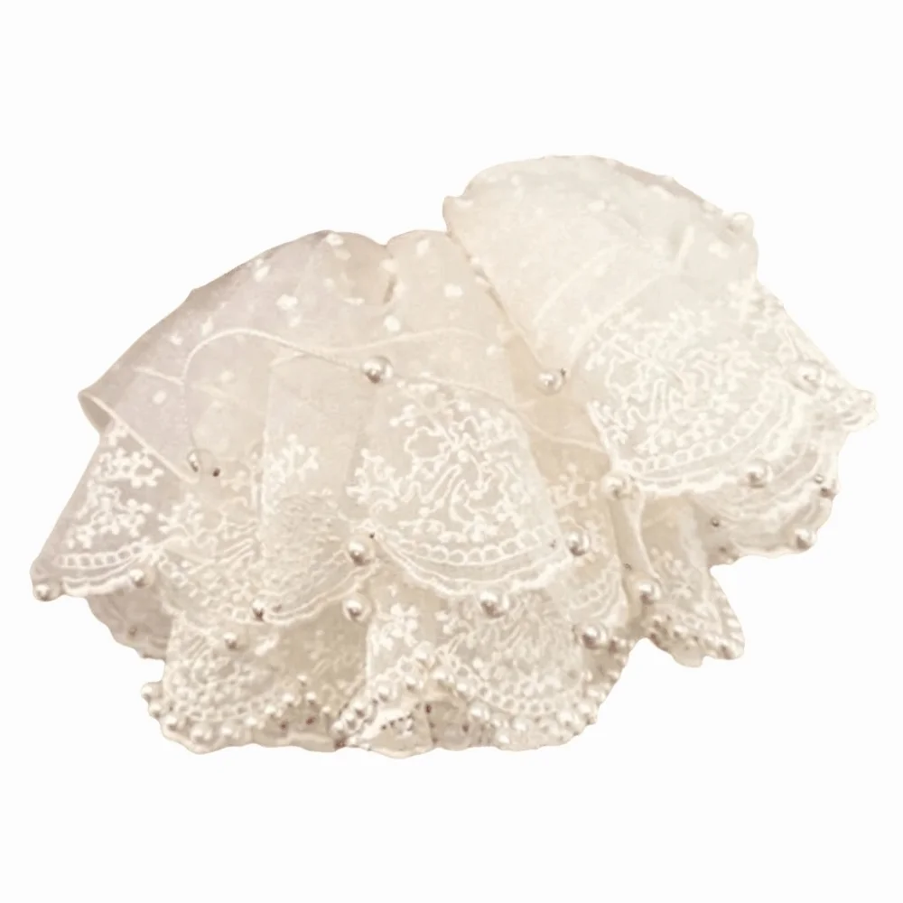 

Large Pearl Lace Scrunchies Hair Bands Gentle Oversize Lace Hair Ties French Style Women Girls Hair Accessories Ponytail Holder