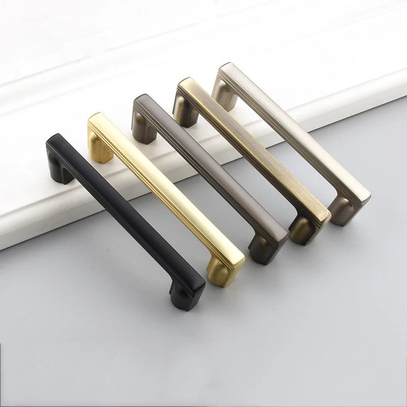 

Black Golden Cabinet Handles Kitchen Cupboard Door Handles Drawer Knobs Brushed Zinc Alloy Wardrobe Pulls Furniture Handles