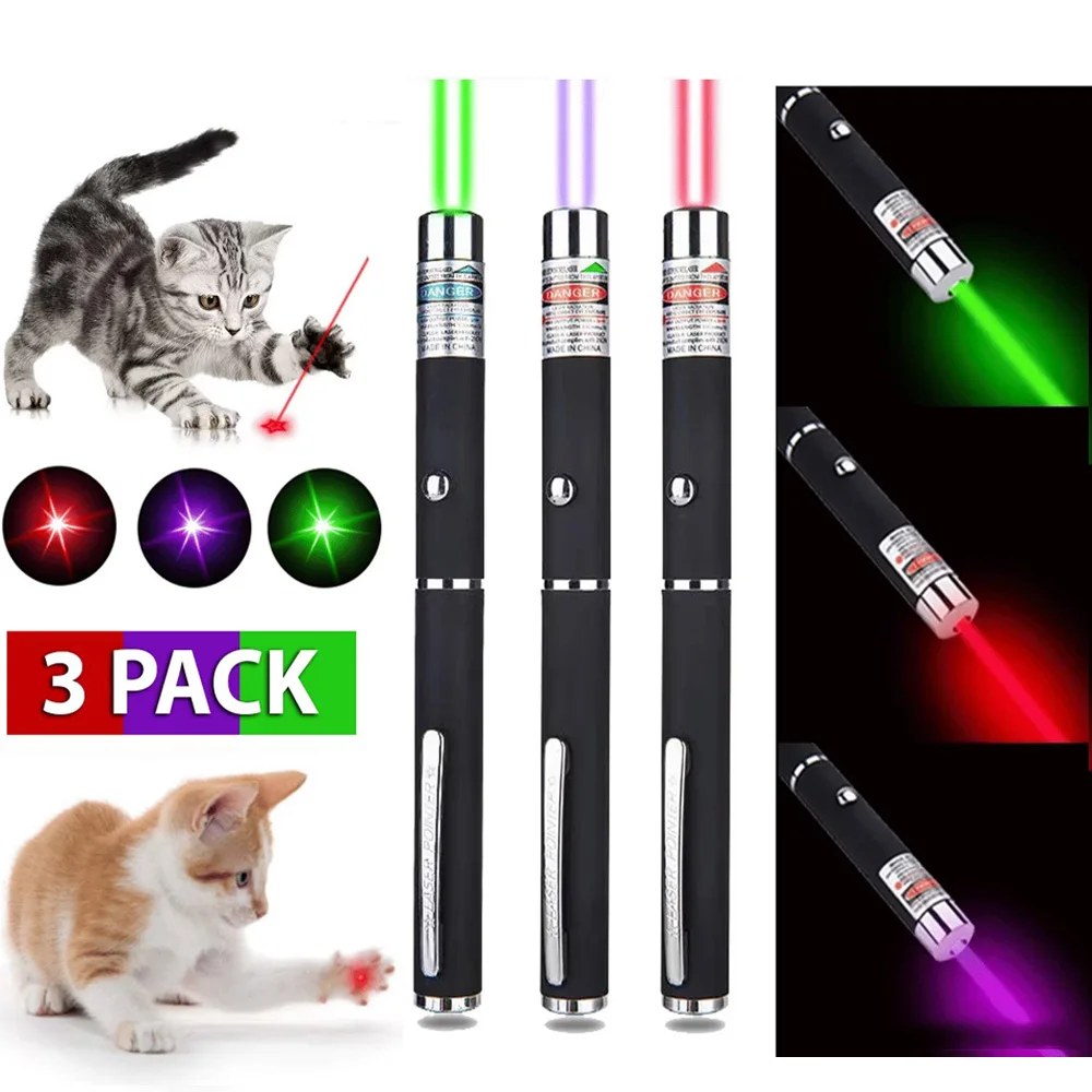 Mini Portable LED Green Redlight Laser Pointer Without Batteries, LED Flashlight Laser pen Cat Interactive Scratching Play Toy