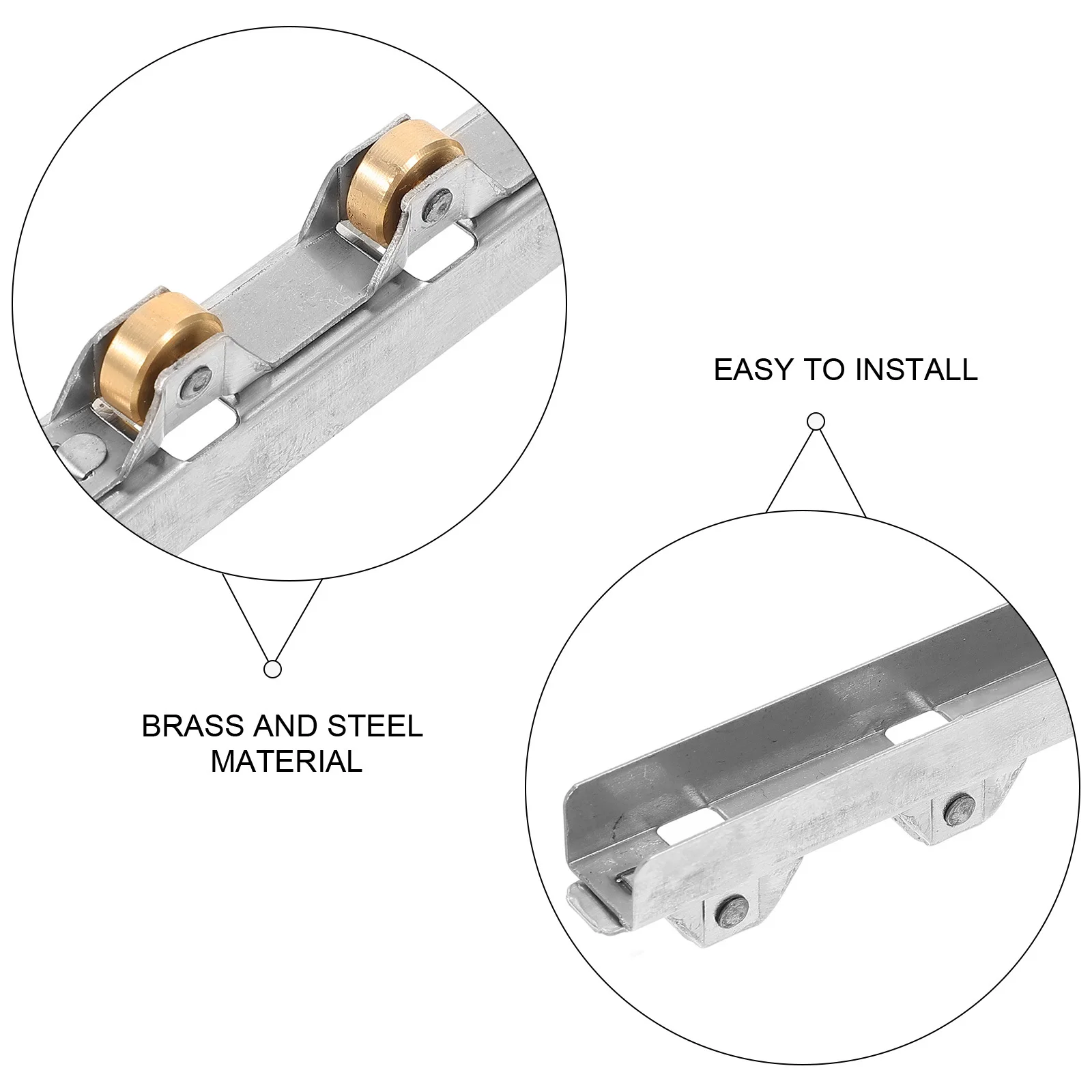 بكرة بكرة باب زجاجي منزلق، عجلة معدنية شديدة التحمل، دليل عجلة المسار لملحقات استبدال نافذة باب الفناء #3