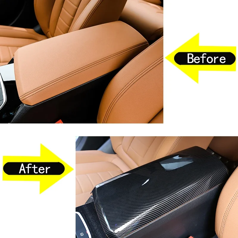 ABS Carbon Fiber Center Console Armrest Panel Cover Trim for BMW 3 4 Series G20 G21 G22 M Sport 2019-2022 Car Accessories