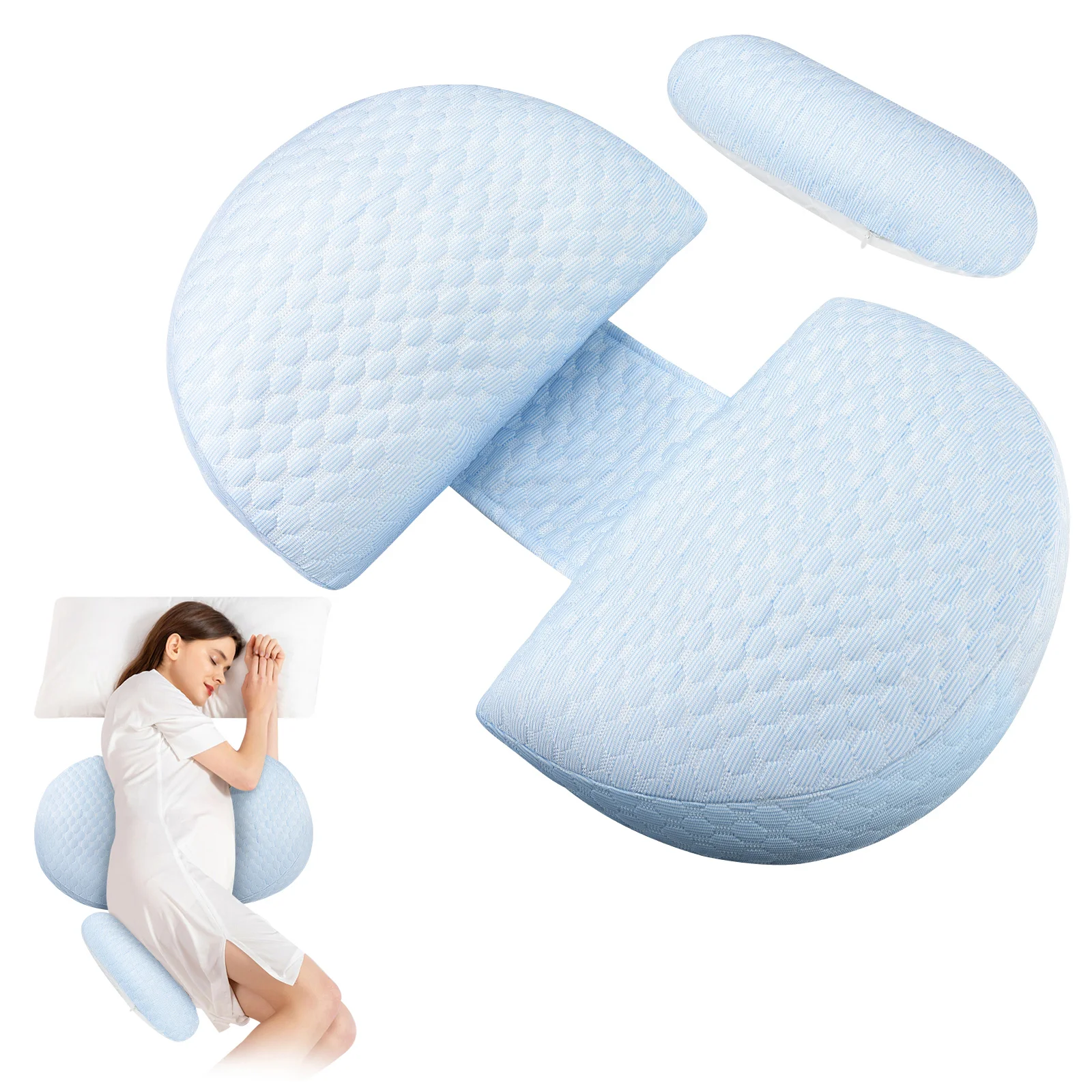 U-shaped Pregnancy Pillow Detachable and Washable Nursing Pillow Multifunctional Waist Support Side Sleeping Pillow Side Support