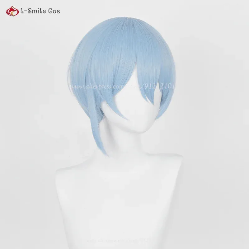 Anime Hiori Yo Cosplay 28cm Light Blue Wigs Heat Resistant Synthetic Hair Halloween Costumes + Wig Cap view 6