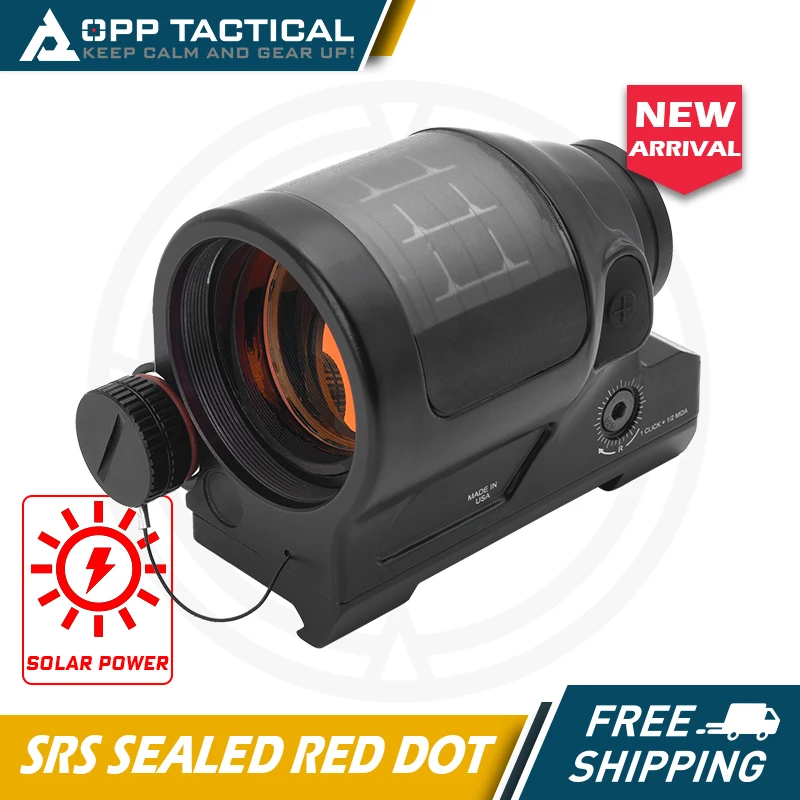 

SRS Solar Power Sealed Red Dot Reflex Sight w/ Quick Release Mount 38mm Wide Field of View for Hunting Tactical Airsoft