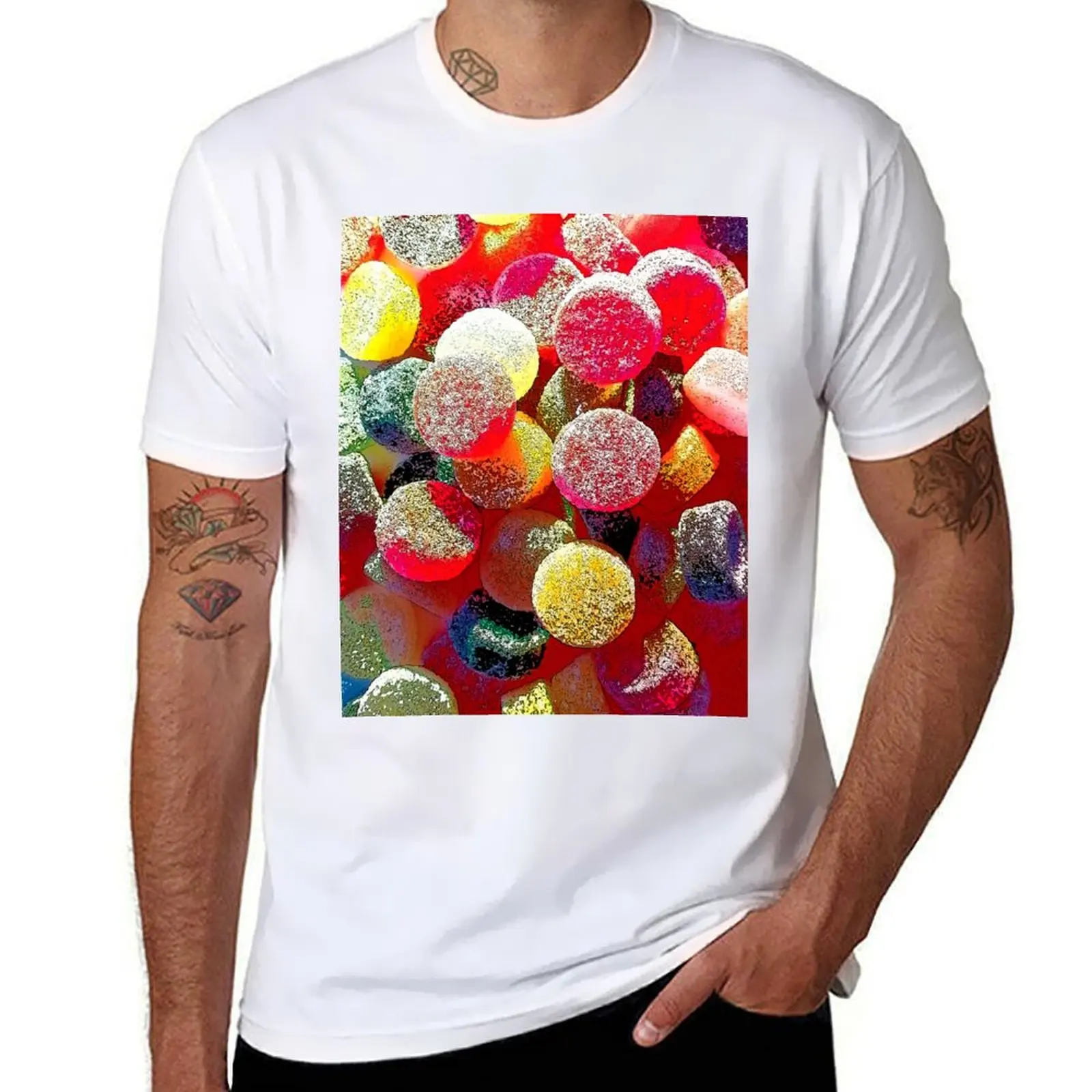 

luxury men t cotton t pack T-Shirt 100% brand Pastilles Candy Fruit shirt Sweets shirt - cotton