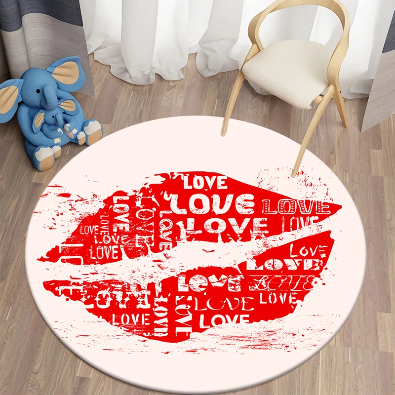 Nail Polish Lipstick Round Carpet for Living Room Rugs Girls Cosmetics Area Rug Doormat Bedroom Carpet Mat for children Girls