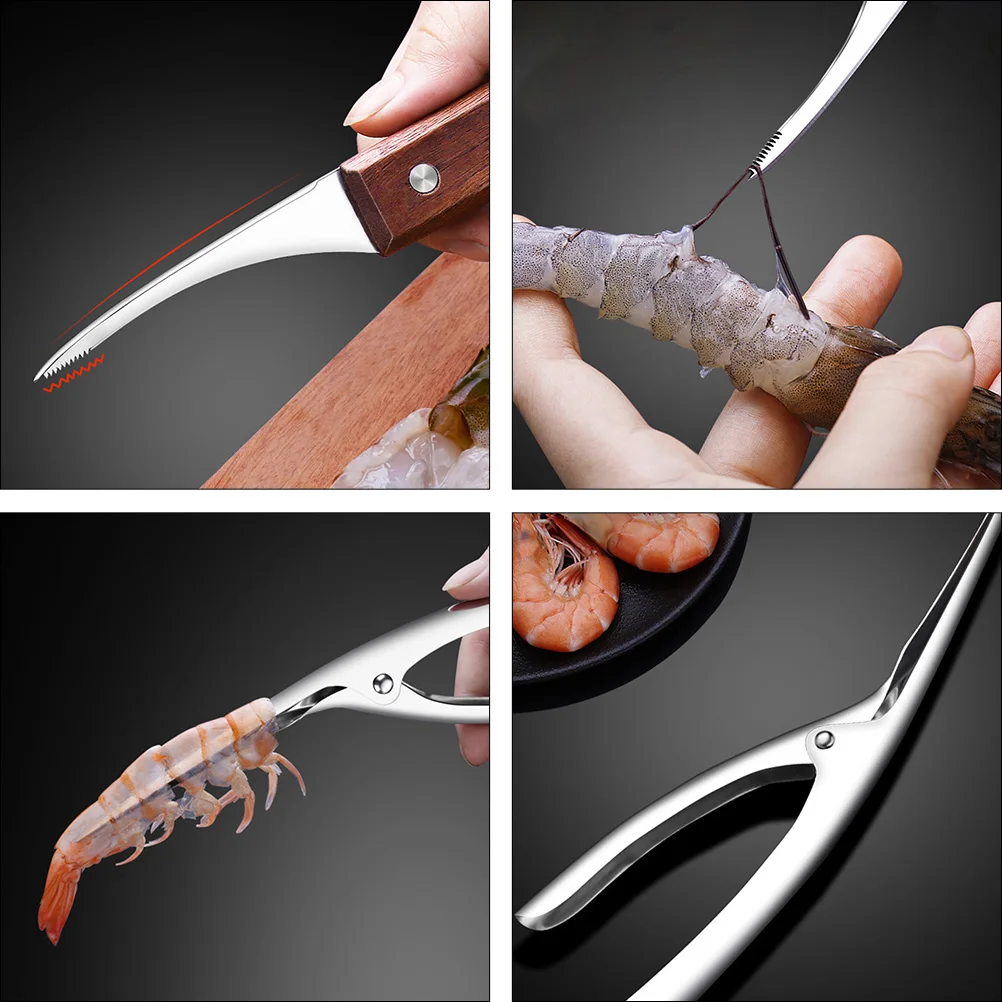 

4 Pcs Removal Shrimp Opener Shell Peeling Tool Universal Peeler Stainless Steel