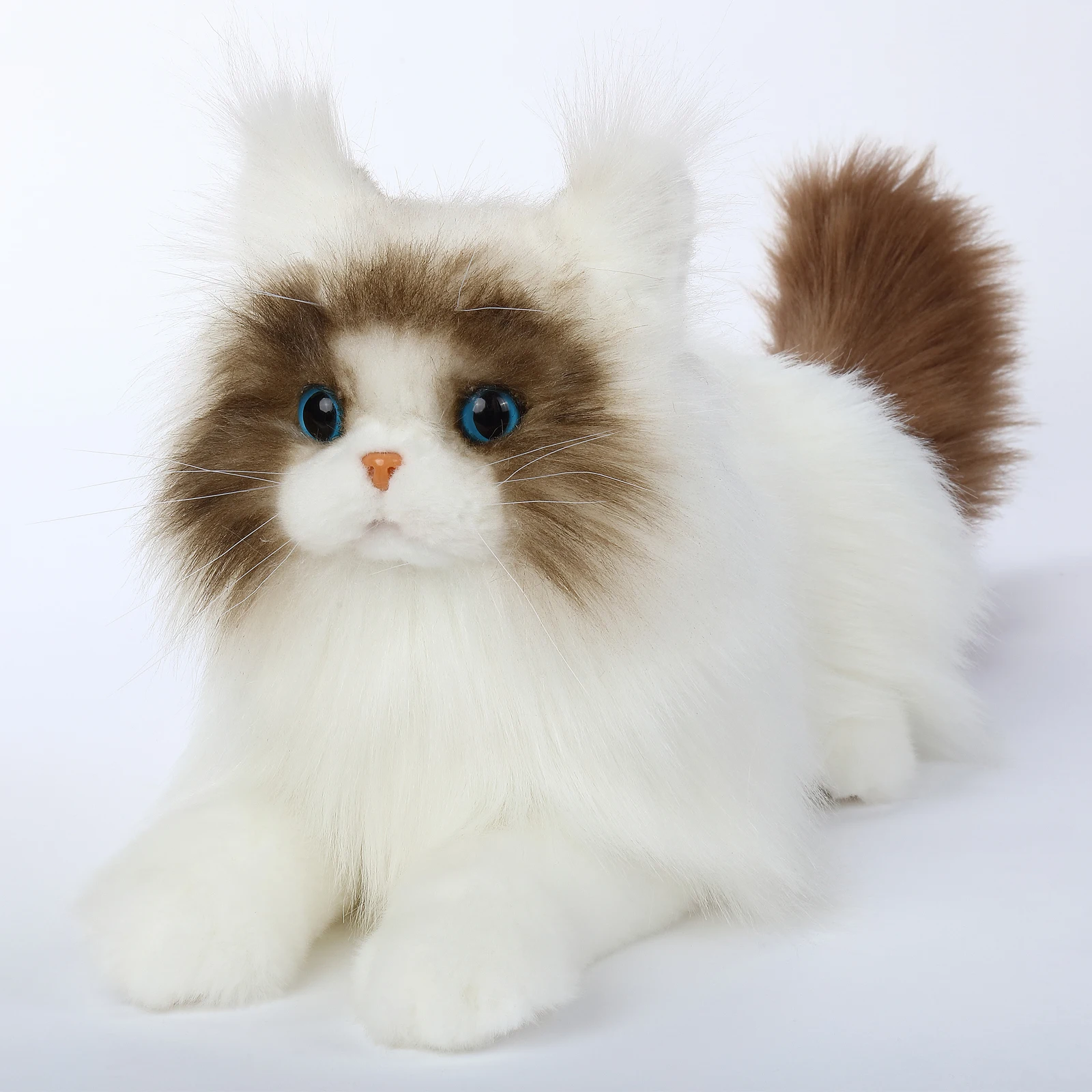Adorable Stuffed Animals Cat -Handmade Plush Soft Cat -Present Gift for Boys/Girls (Brown and White Ragdoll Cat)