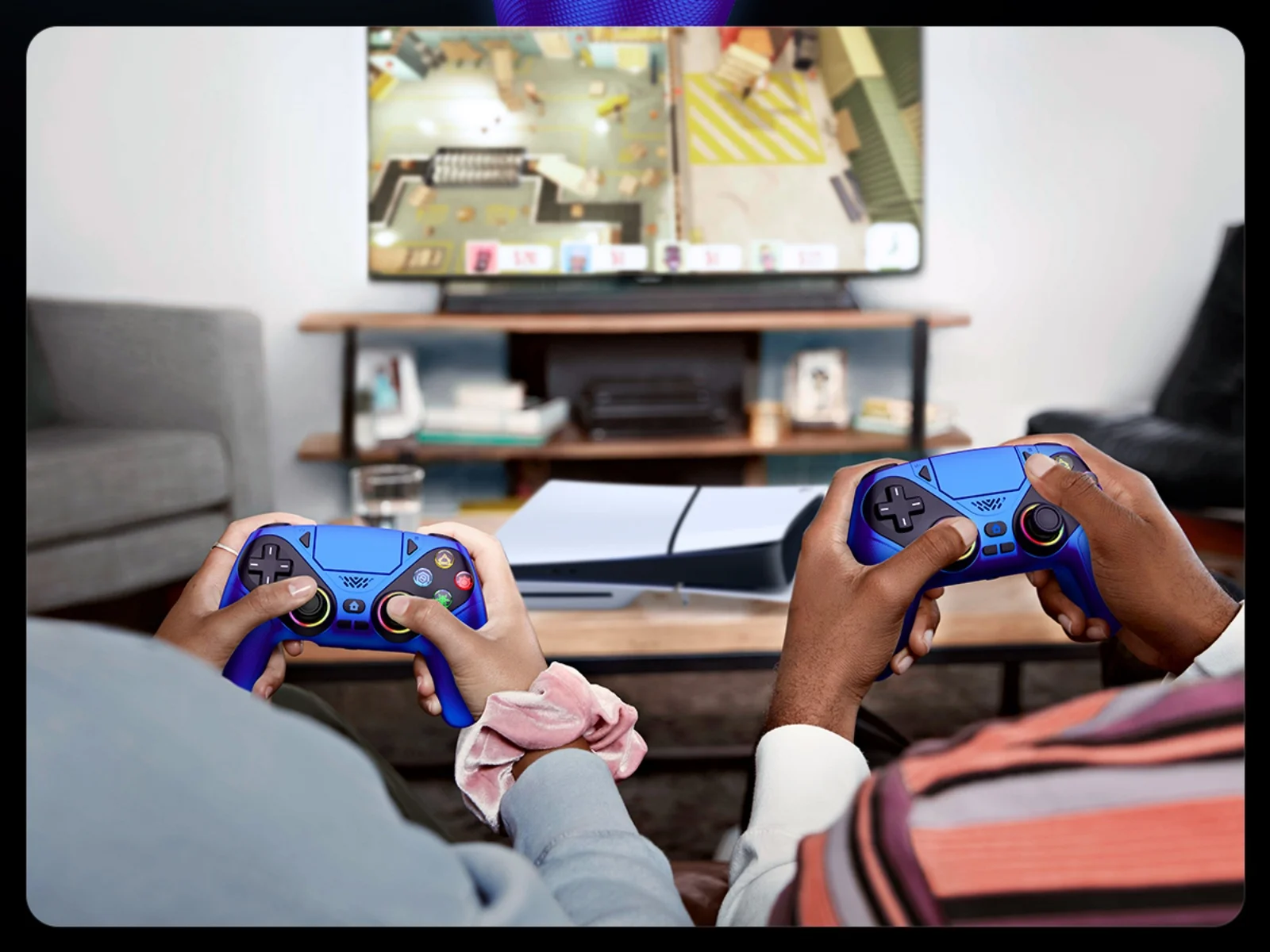 Controller für PS5/PlayStation 5 Pro/Slim/PC, kabellose Gamepads, RGB-Hall-Effekt, kein Drift, Spiel-Joystick mit Dual-Vibration, Marco/Turbo-Funktion – Detail 23