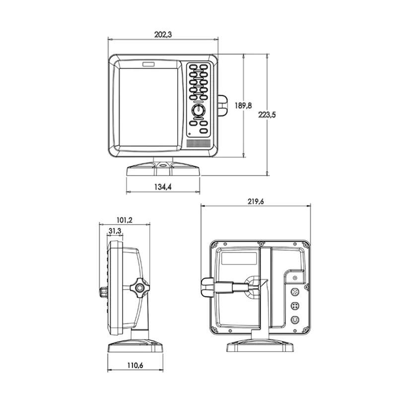 เครื่องหาปลา Marine 7 นิ้ว จอสี TFT LCD พร้อมระบบวัดความลึกแบบ Echo Depth Sounder ความถี่คู่ Kfish-7 พร้อมหัววัดแบบพลาสติกสีบรอนซ์
