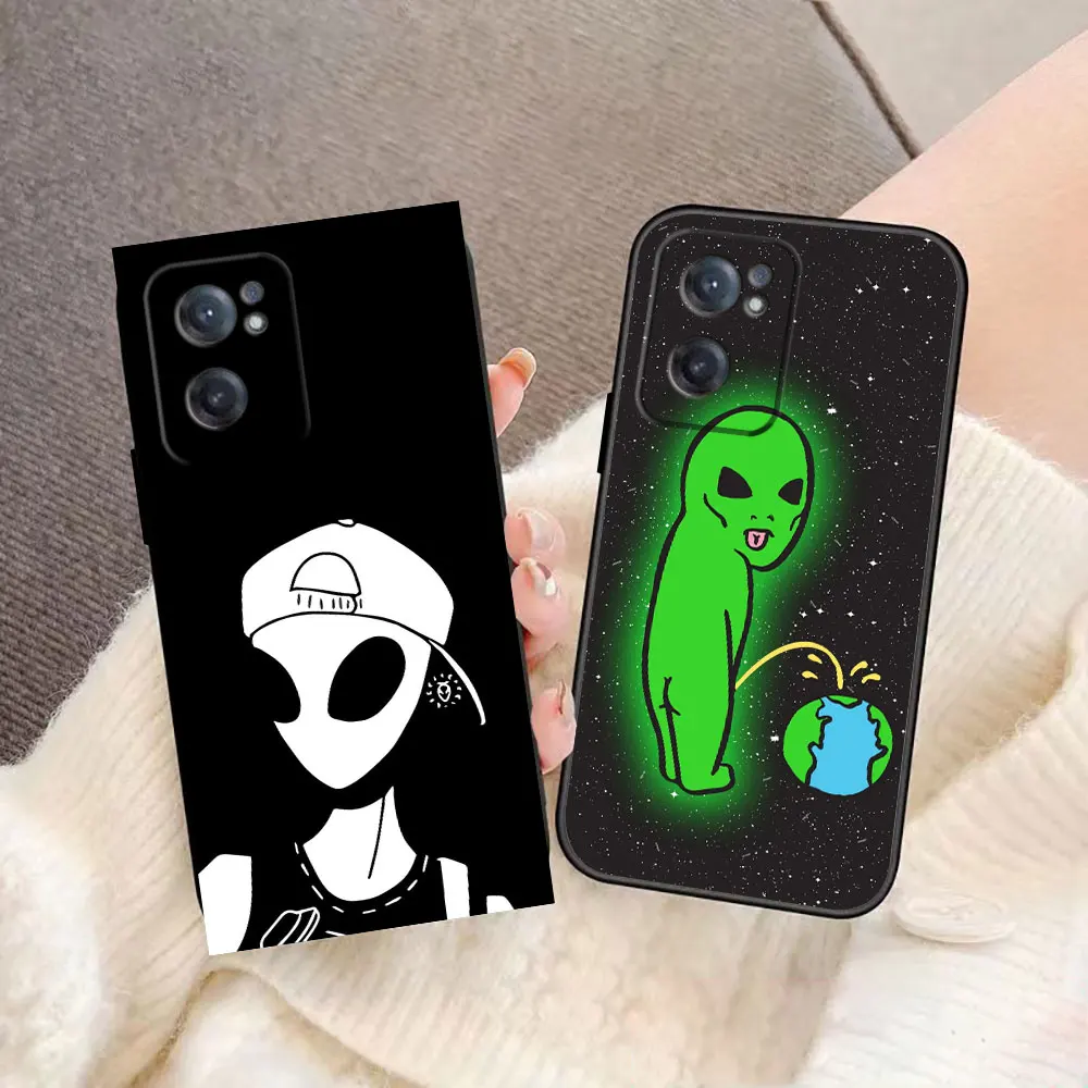 Cartoon Aesthetics Alien Space Phone Case For Oneplus 11 10 9 8 8T 7 7T 6 6T ACE 2V NORD CE 2 3 Pro Case Funda Coque Shell Capa