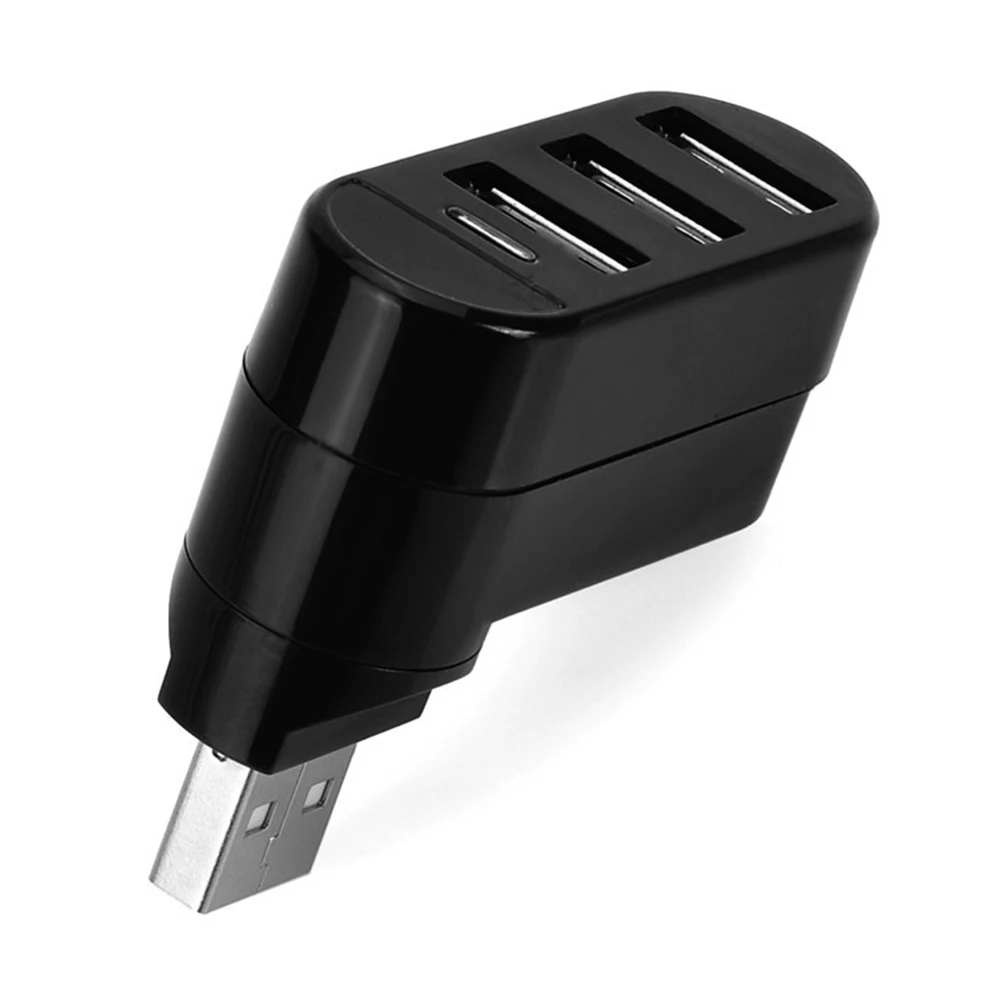 

USB Hub 3 Ports Splitter Adapter Rotatable 180° Cable Hub High Data Transfer Lightweight PC Laptop Desktop Computer