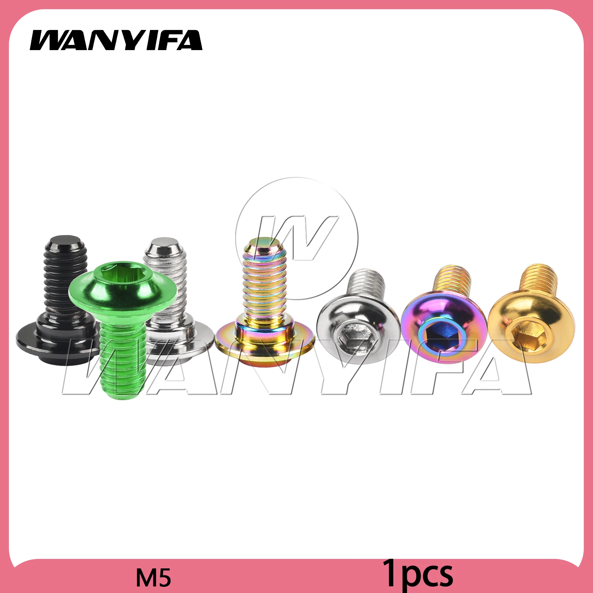 Wanyifa  M5  Titanium Alloy Bicycle C Clip Brake Block Fixed Screw Brake Bolts for Road Bike
