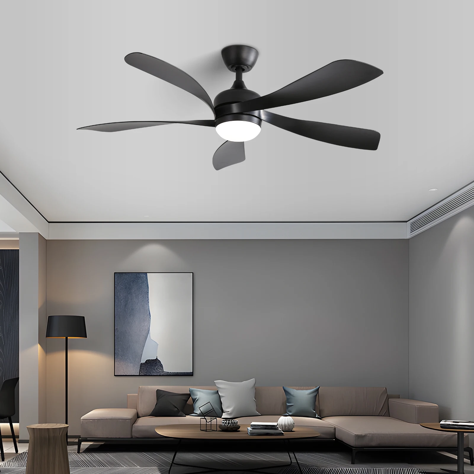 Sofucor 52-Inch 5 Blade Ceiling Fan With LED DC 6-Speed High Wind Speed With Remote Control