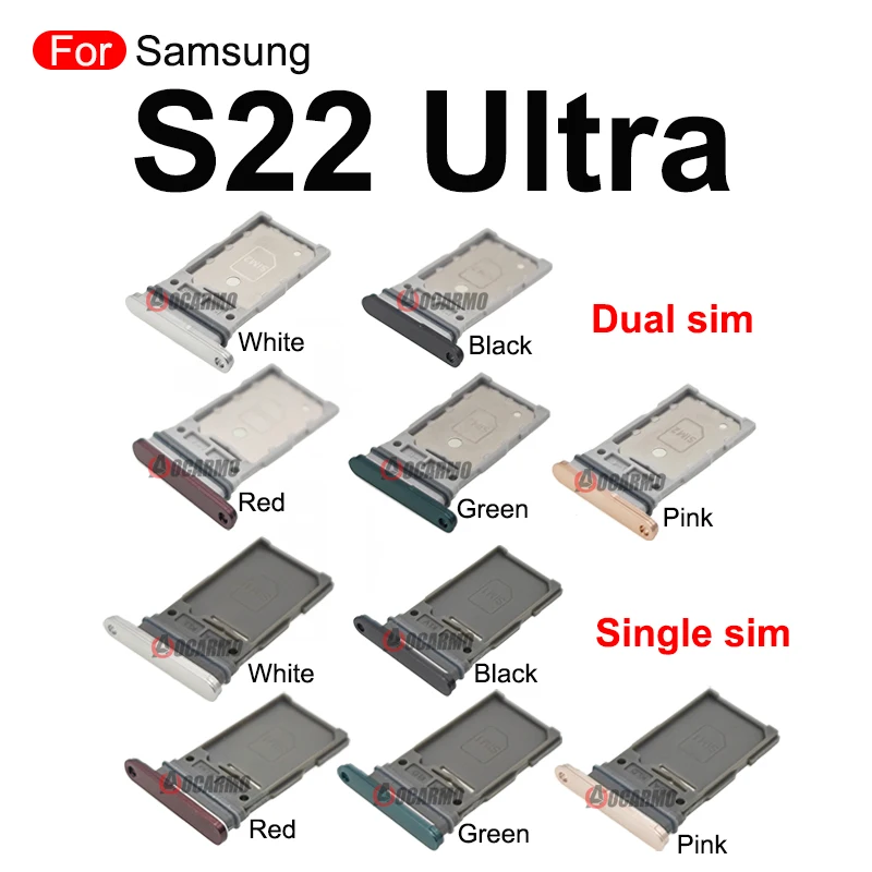 Untuk Samsung Galaxy S22 Ultra S22U Tempat Sim Tunggal Tempat Kartu Sim Ganda Tempat MicroSD Bagian Penggantian Slot Nano