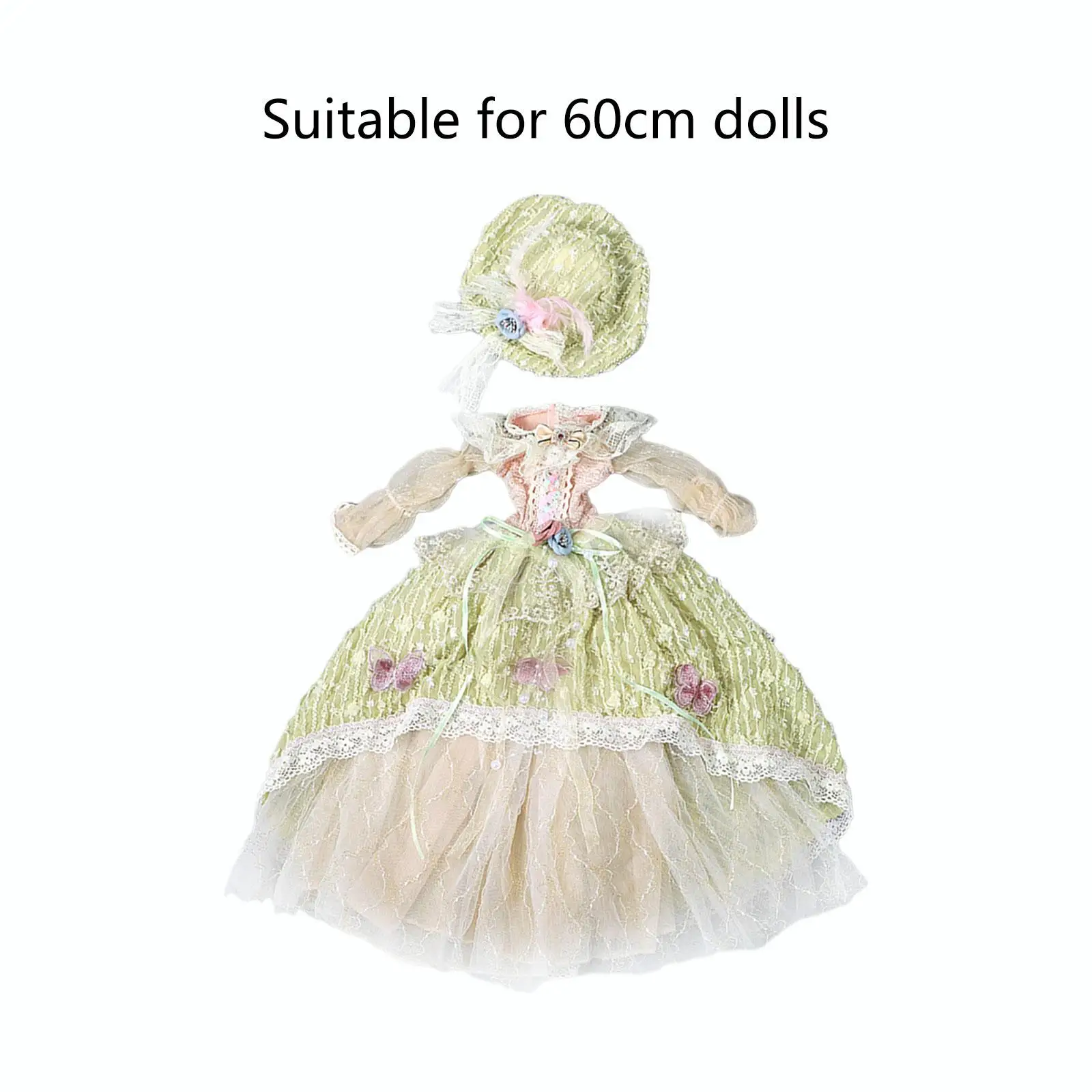 Simulation Doll Clothes 24inch Female Doll Retro Style Dress Handmade Easy to