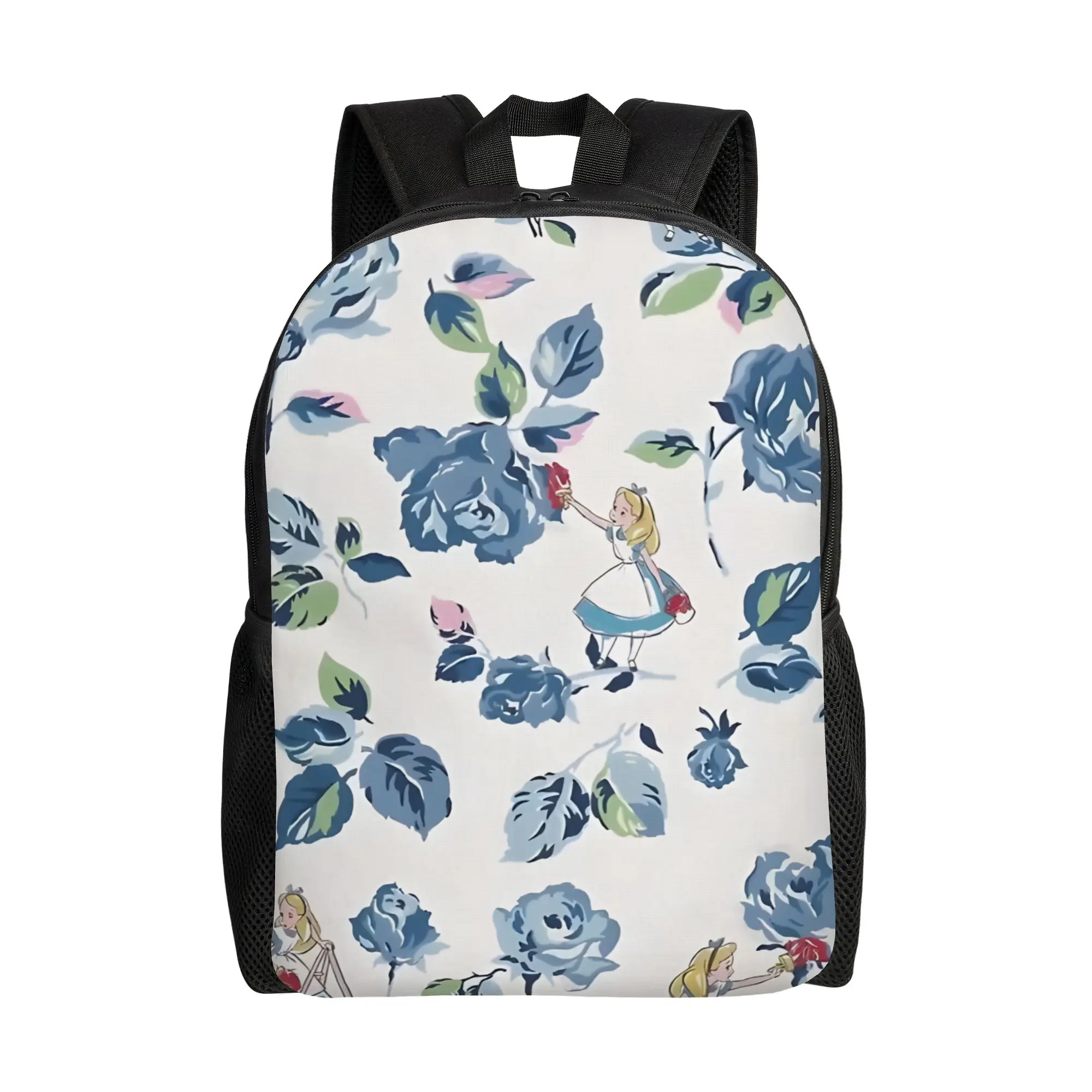 

Back to school season Snack Storage Alice In Wonderland Blue Rucksack Walt Cartoon Men Women Adult Rucksack Backpack