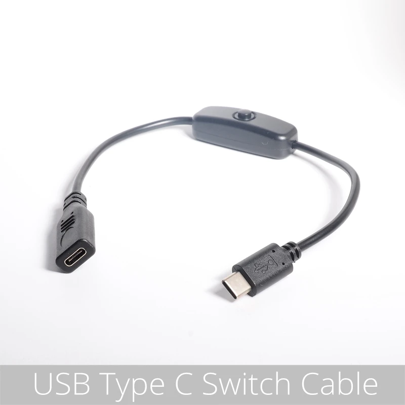 USB cable 25cm USB Type C USB-C & Micro usb & USB 2.0 A Male to Female Extension Cable With ON/OFF Switch for Raspberry Pi 4