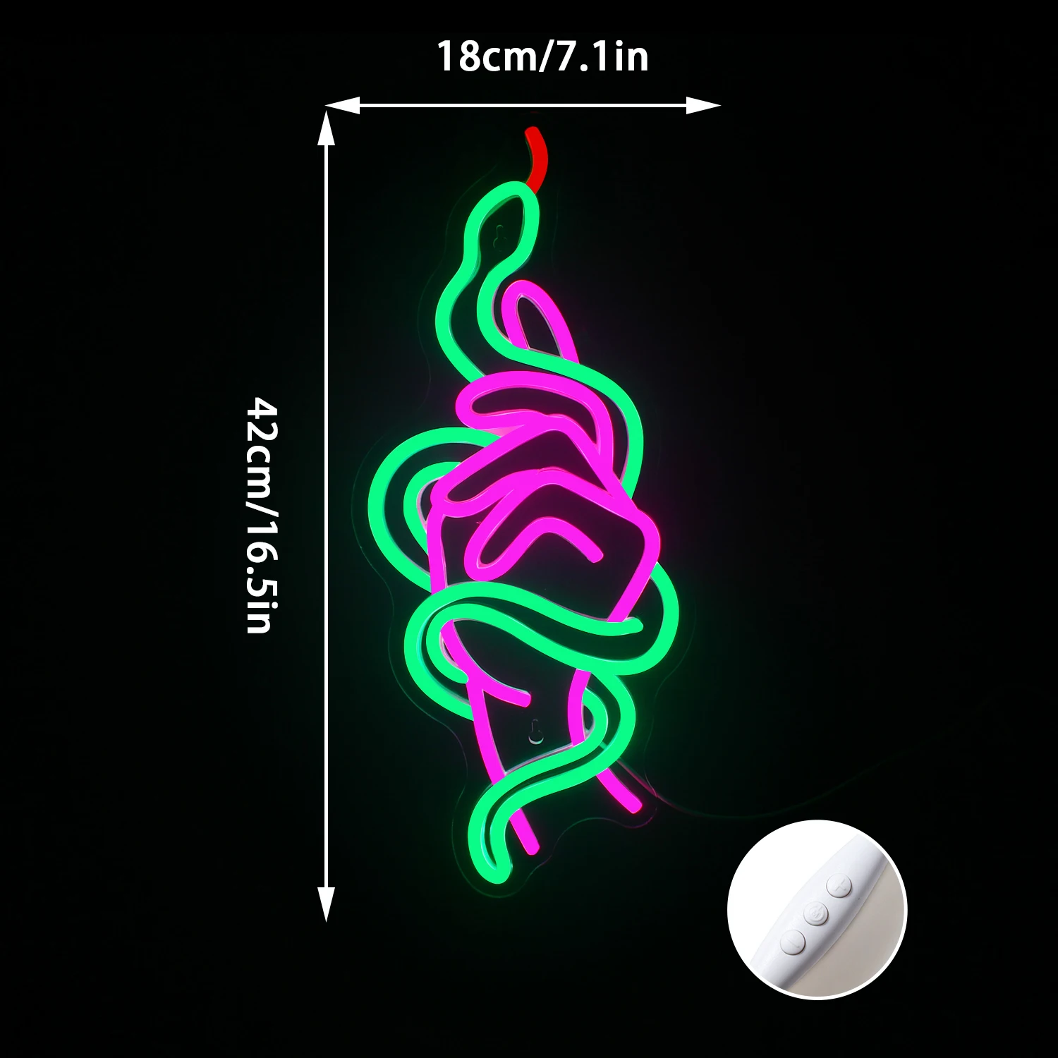 Panneau Néon Vert Serpette, Lumière LED, Esthétique, Décoration Murale Personnalisée, pour Maison, Boutique, Bar, Chambre à Coucher, ix,