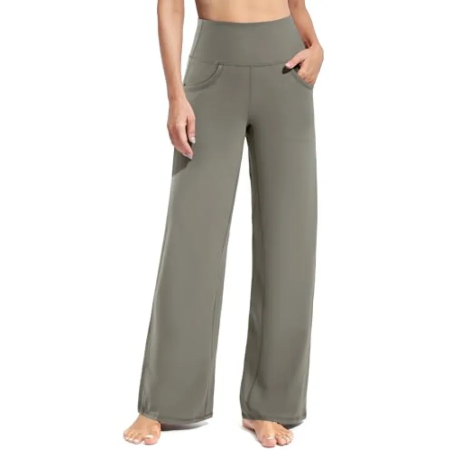 

Promover Wide Leg Pants Woman Yoga Pants with Pockets Stretch Loose Casual Lounge Sweatpants Petite/Regular/Tall