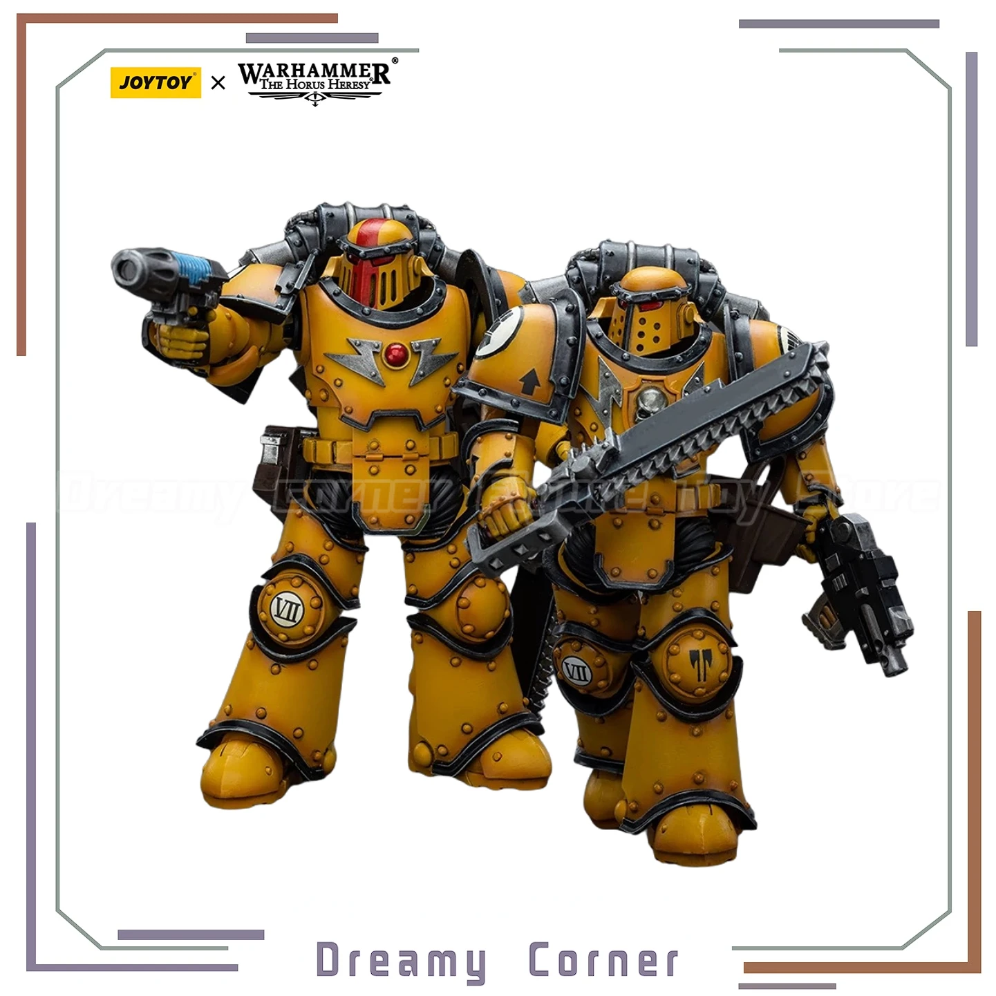 

【В наличии】Оригинальная фигурка JOYTOY Imperial Fists Legion MkIII с цепным мечом, сержант с плазменным пистолетом, масштаб 1/18